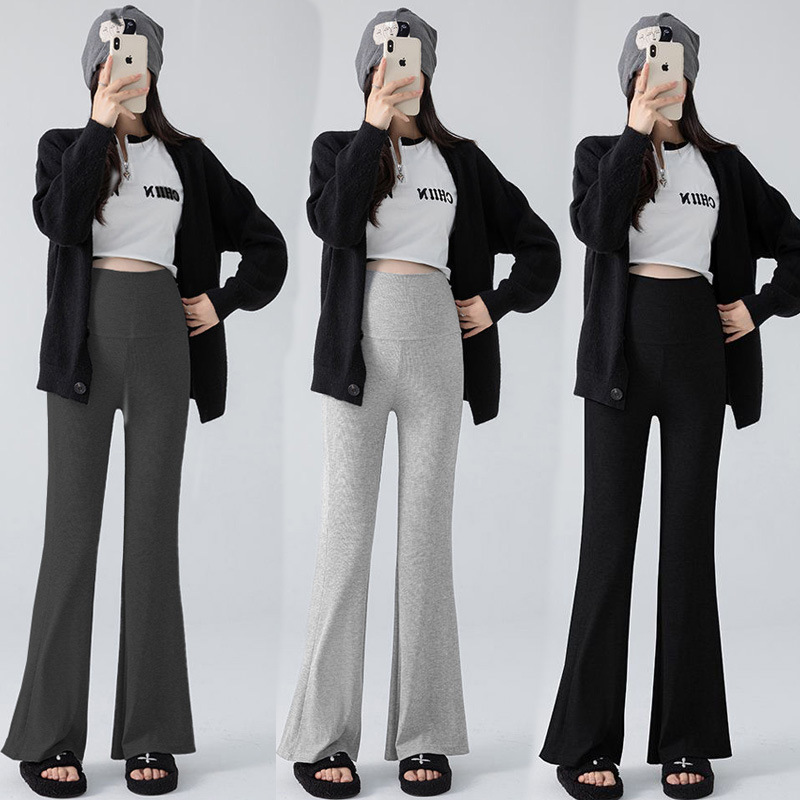 Maternity Wear New Flared Pants for Spring and Autumn, Loose and Slimming, Trendy Versatile Outerwear for Moms, Autumn and Winter Micro-Flared Pants