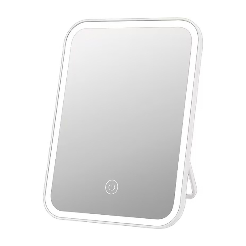 Espejo de maquillaje con lámpara LED dormitorio mesa de maquillaje espejo HD sin borde pequeño espejo de vestir image 5