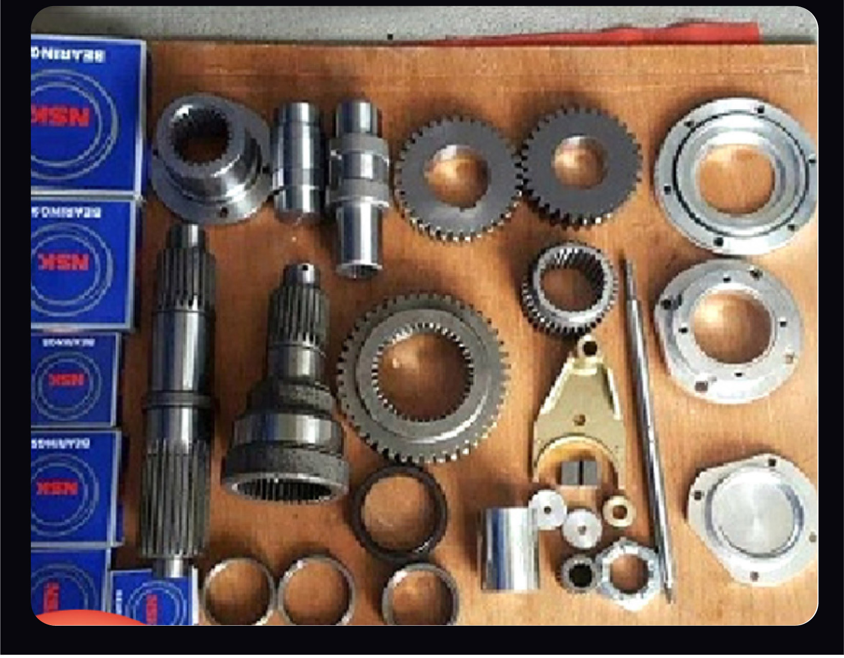 Transfer case assembly for concrete mixing station, mixing main unit gear box, transmission case, transfer case