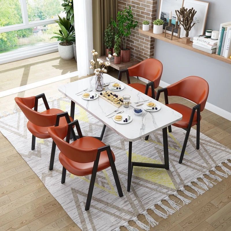Mesa de comedor nórdica, mesa de comedor rectangular moderna y simple para casa pequeña
