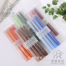 螺纹长杆蜡烛配烛台套装 酒店婚庆生日派对场景布置 圆形浪漫装饰