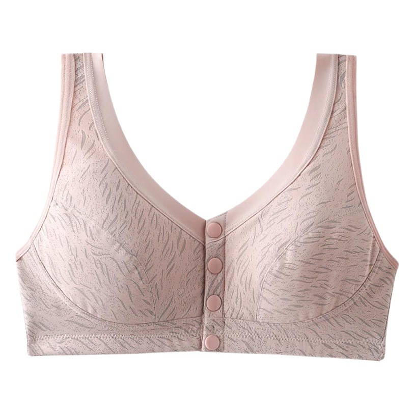 La ropa interior de la madre verano hebilla frontal delgada inalámbrica Sujetador de chaleco sin costuras de seda de hielo para mujer de mediana edad y anciano