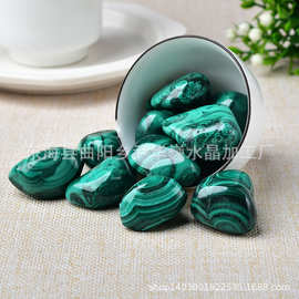 天然孔雀石滚石刚果绿孔雀石大颗粒碎石矿物标本消磁石装饰造景石