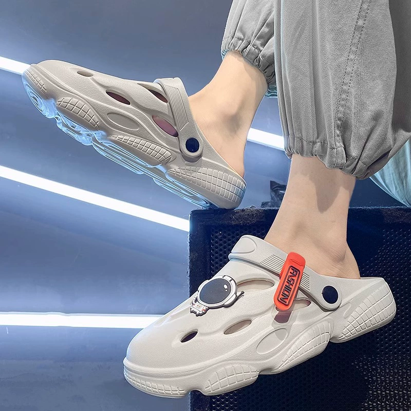 Мужские полутапочки Baotou, летняя верхняя одежда, дезодорант и нескользящие, парные сабо, модные мужские пляжные сандалии с ощущением какашек.