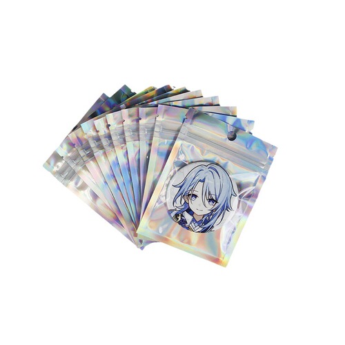 Laser packaging bag, ziplock bag, Yin and Yang bag, plastic seal bag, holographic aluminum foil plastic bag, rainbow fantasy jewelry bag