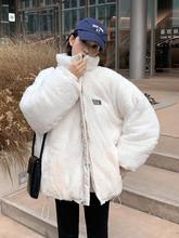 ulzzang两面穿棉衣女2022冬季新款韩版宽松双面穿羽绒棉服ins外套