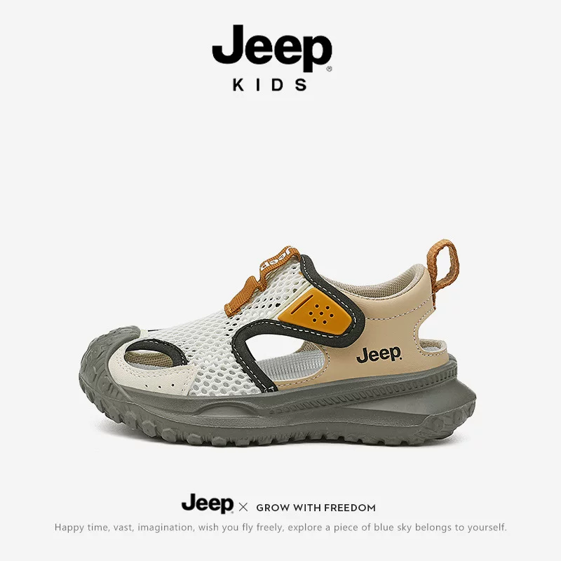 Вездеходные летние кроссовки Jeep дышащие для мальчиков, нескользящая обувь для пляжа для подростков