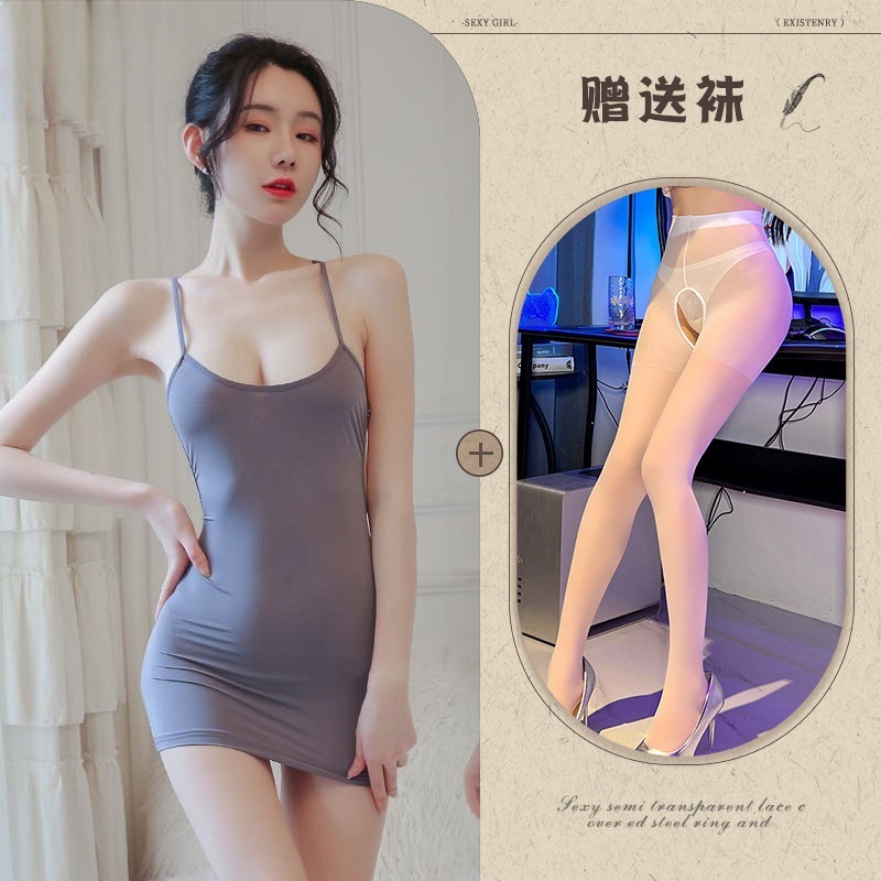 그레이 + 화이트 가랑이 없는 양말