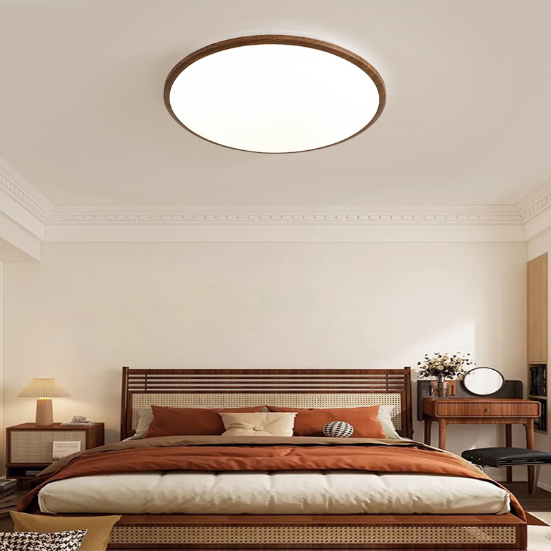 Super Bo round ceiling lamp bedroom lamp in ancient style walnut color minimalist designer personality master bedroom lamp Super Bo round ceiling lamp bedroom lamp in ancient style walnut color minimalist designer personality master bedroom lamp