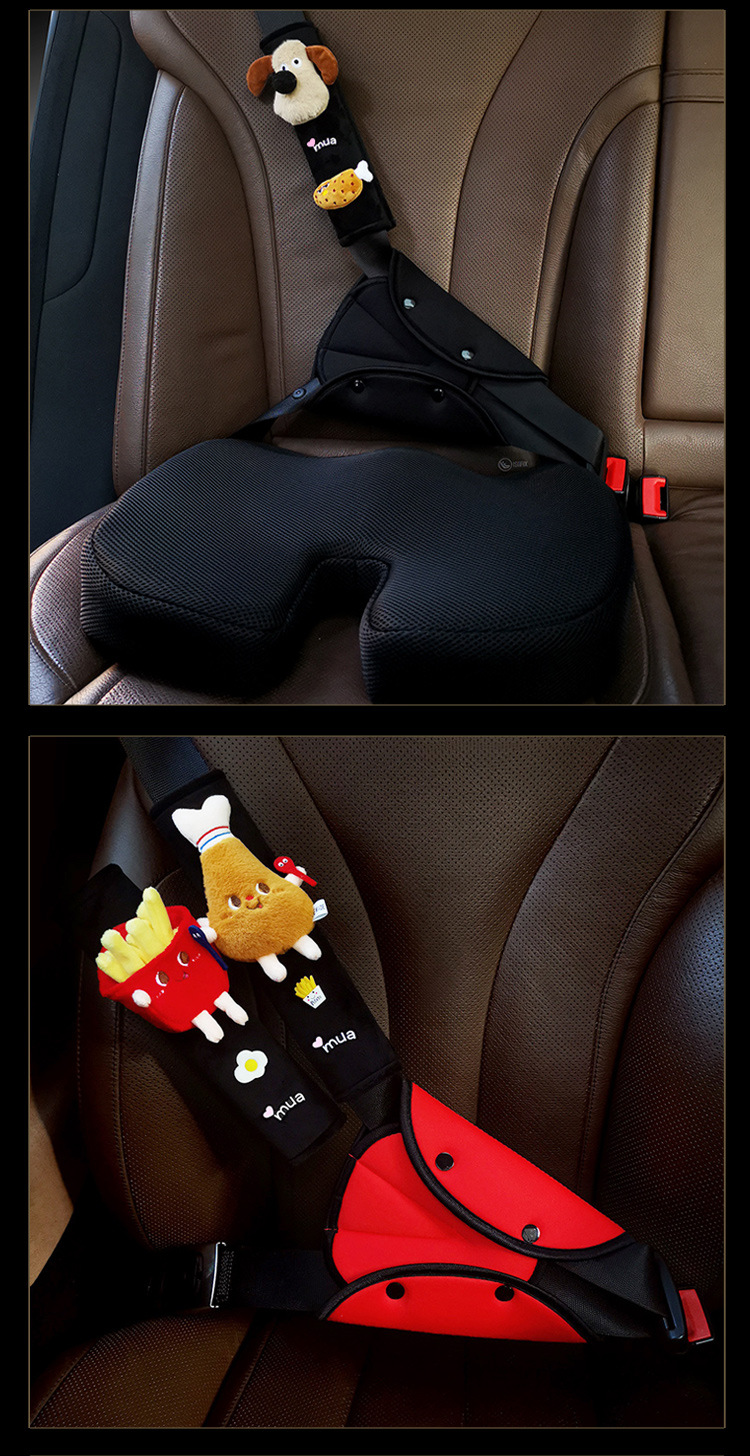 Fleece Parent-Child Outfit/Three-Piece Set Car Child Seat Belt Adjuster Baby Shoulder Protector Accessories Limiter Shoulder
