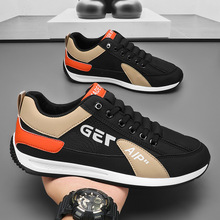 春秋季新款套脚懒人男鞋通勤休闲拼色潮鞋户外耐磨平底上班一脚蹬