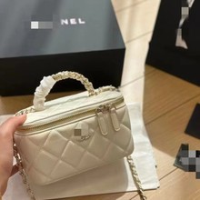 女士包包小香风链条盒子包2025新款真皮菱格包时尚单肩斜挎包女包