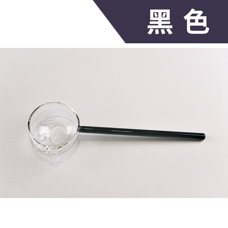 Creativo de leche postre cuchara de vidrio color transparente resistente a altas temperaturas cuchara de sopa cuchara de mezcla de café cuchara redonda cuchara