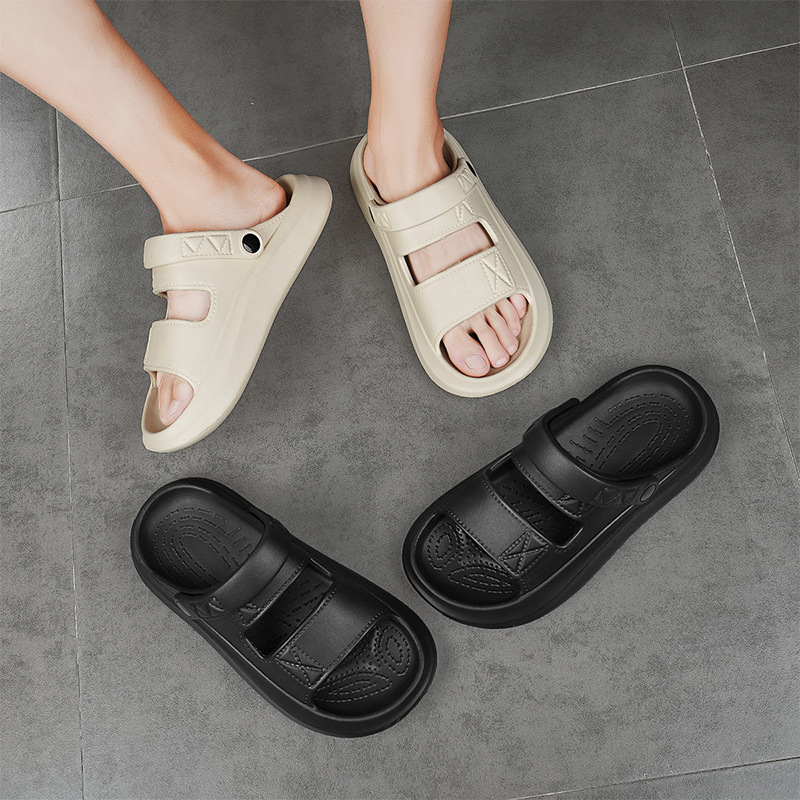 Sandalias de hombre real 2025 verano nuevo estilo antideslizante suela suave zapatos de playa resistentes al desgaste suela gruesa sandalias y zapatillas casuales