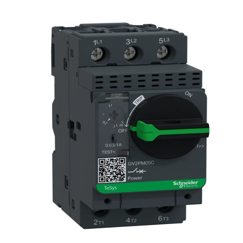 Тепломагнитный защитный выключатель двигателя Schneider GV2PM05C, диапазон 0.63–1A