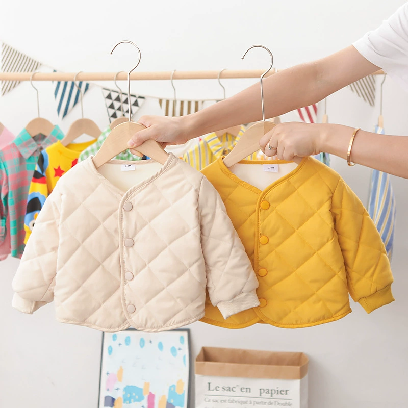 Children's quilted keep warm down jacket for men and women, western style