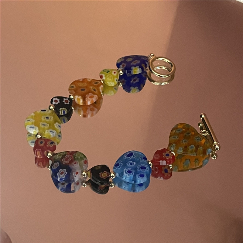 Farbe Blume Herzform Harz Glas Armband Großhandel Schmuck Nihaojewelry display picture 7