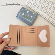 兔子新款女学生卡通短款三折钱包 印花动漫时尚批发零跨境钱包