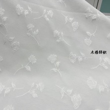 现货 新款梭织提花面料 春夏款法式上衣连衣裙四面弹印花底布提花