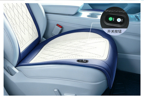Simple Slim Waist Style Car Seat Cushion with USB Cigarette Lighter Fan Cooling Pad, Summer Special Leather Seat Cushion