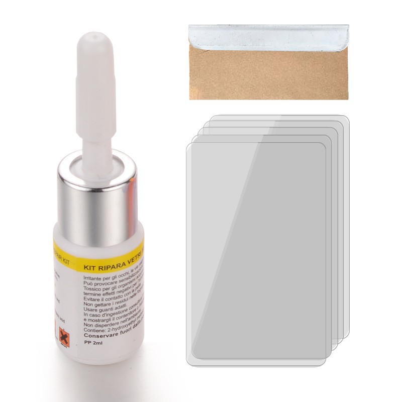 Glass Repair Liquid, Glass Repair Crack and Damage Repair Tool Set, Car Glass Repair Liquid, Traceless Version