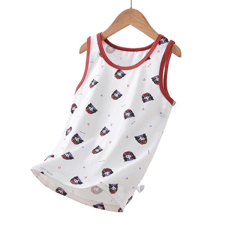 Algodón sin costuras Chaleco de verano nuevos niños y niñas bebé correa sin mangas sin hueso tocar fondo pijamas delgados moda