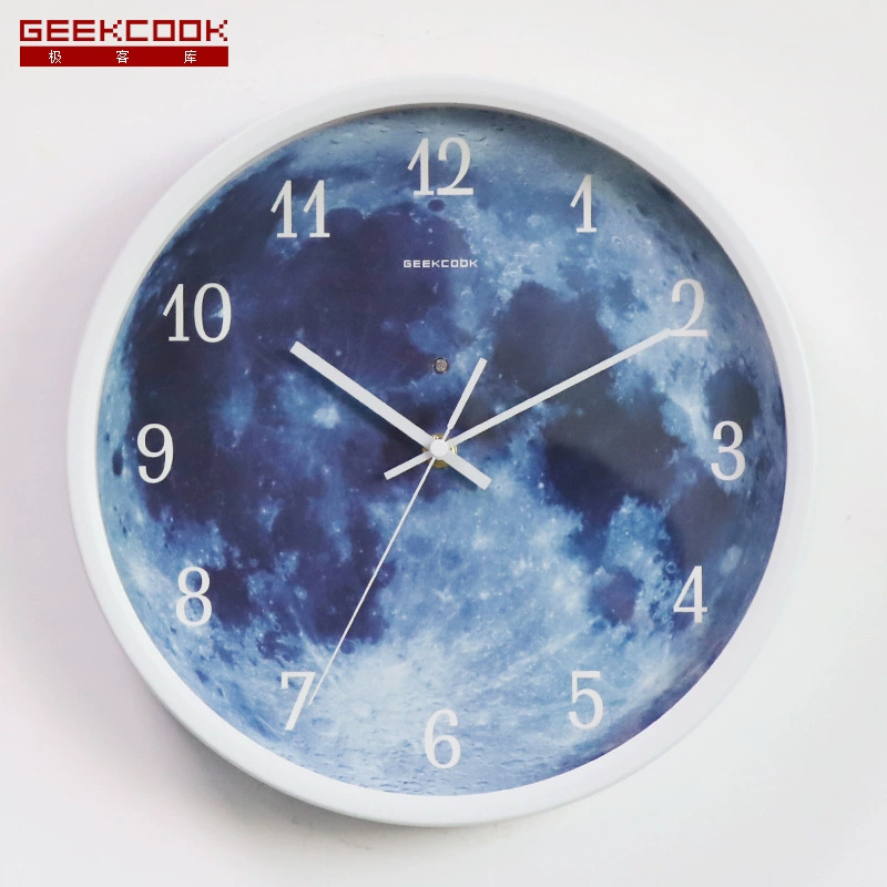 Гиковская/ GeekCook Амазон Горячие продажи Взрывные часы: Звёздная река Луна синяя LED светящийся звук управление