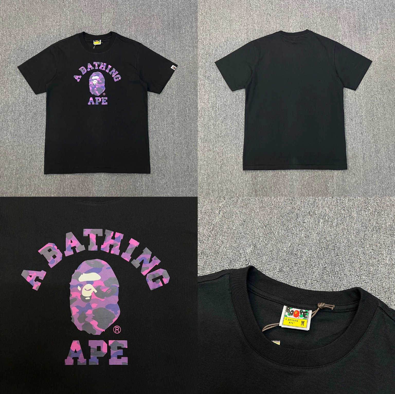 Стильный брендовый топ BAPE с половинными рукавами TEE для мужчин и женщин, камуфляж голова обезьяны, высокого уровня, свободный крой, короткий рукав