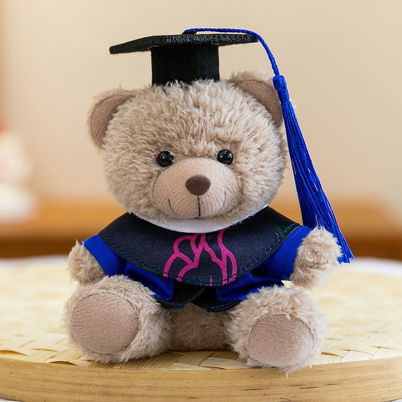 Dr. Bear Colgante muñeca puede imprimir LOGO sombrero doctor regalos de graduación uniformes de muñeca oso bolsos llaveros