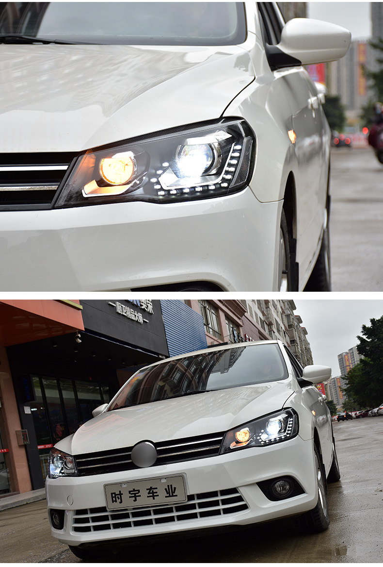 Jetta Headlight Assembly 13-16 Models Volkswagen Jetta Modified Lens Xenon Lights Led Headlights Led Daytime Running Lights