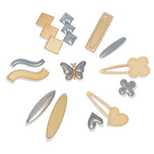 宋锦发夹底胚蝴蝶侧边夹爱心压夹底托配件diy螺钿夹子合金饰品