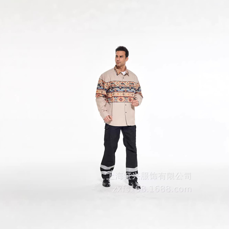 Pure Cotton Digital Flame-Retardant Shirt, New Hot-Selling Product in Europe and America, Fire-Resistant Shirt, Welder's Fire Safety Clothing Pure Cotton Digital Flame-Retardant Shirt, New Hot-Selling Product in Europe and America, Fire-Resistant Shirt, Welder's Fire Safety Clothing