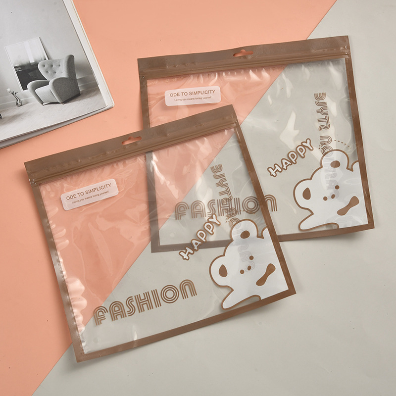 服装拉链胶袋 现货cpe磨砂袋半透明平口自粘塑料袋厂家直供