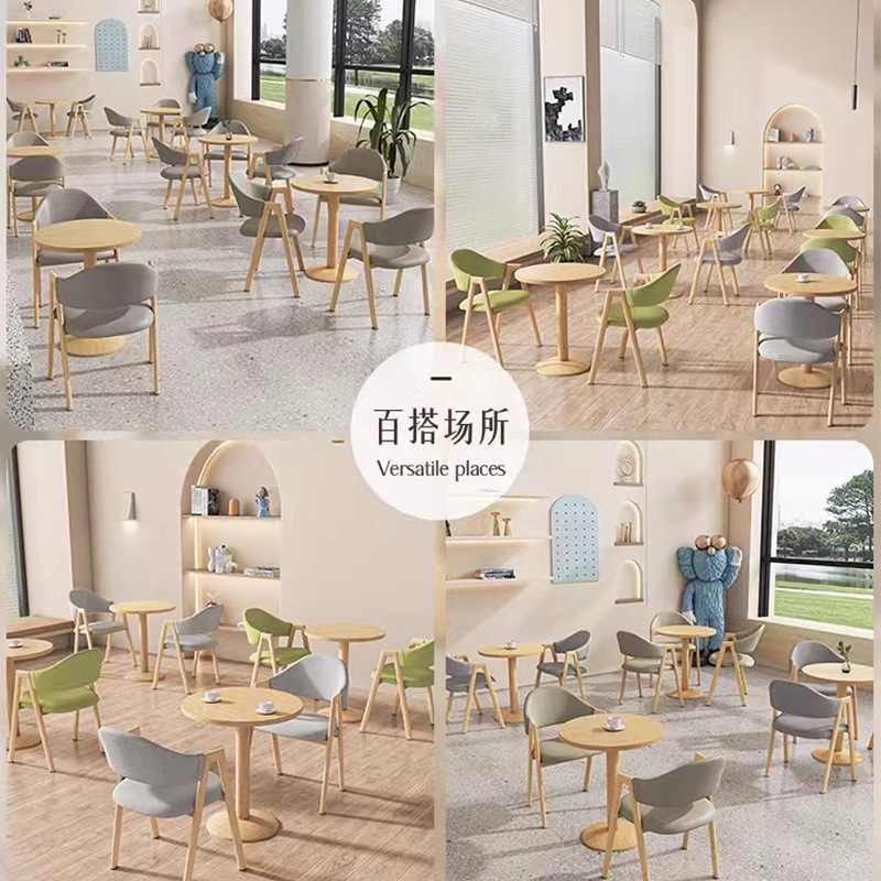 Mesa redonda de balcón mesa de té simple mesa de negociación tienda de té de leche oficina mesa de recepción casual silla mesa de comedor combinada