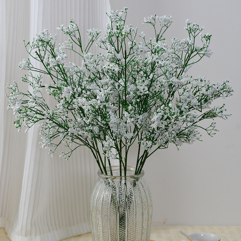 Simulation Baby's Breath Wedding Decor Handheld Bouquet: Foam Snowflakes, Trifurcated Baby's Breath, & Plastic Artificial Flowers—Wholesale Price