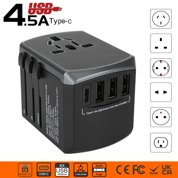 usb fast charging conversion plug global plug converter travel abroad adapter multi-function plug socket