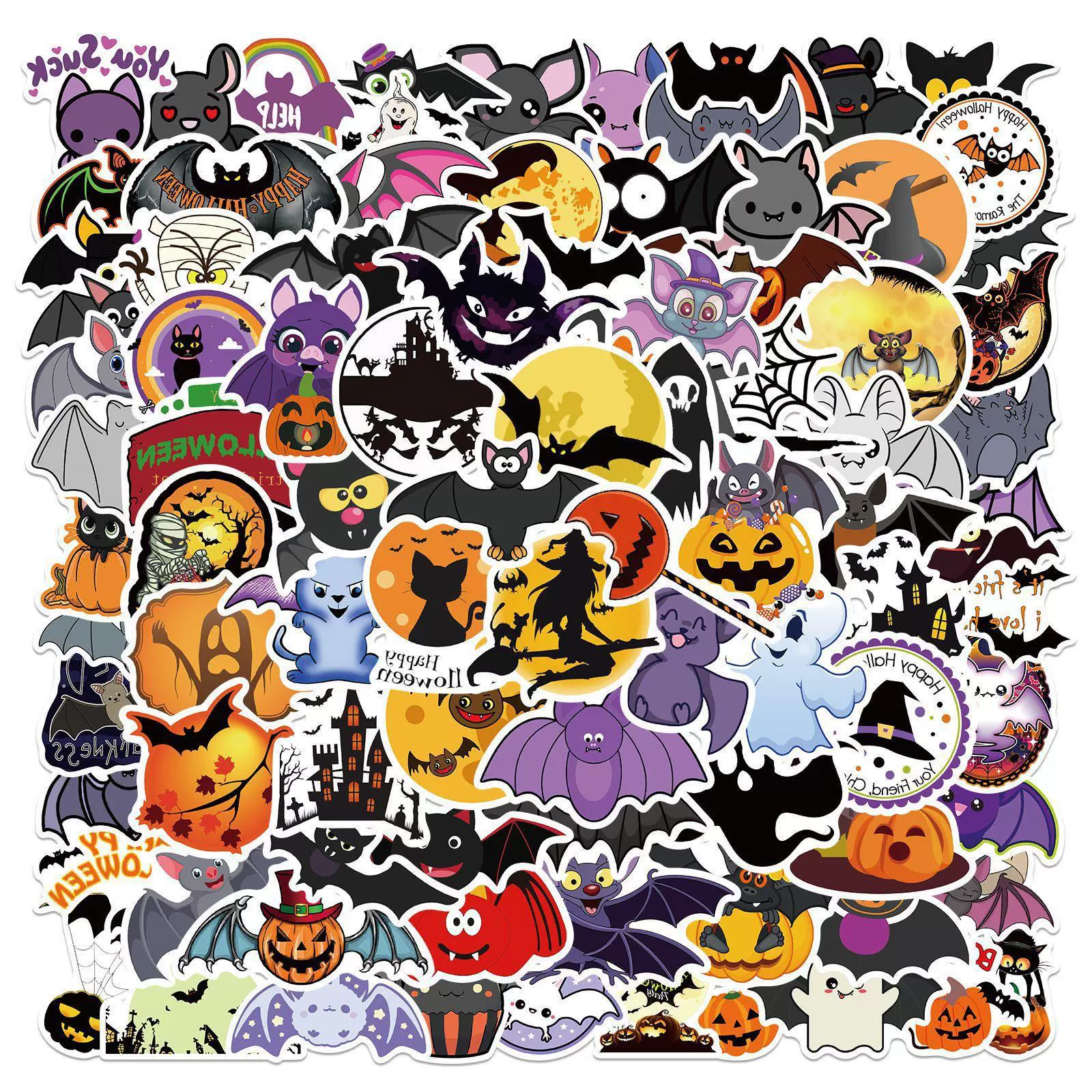Ghost suitcase, guitar, waterproof sticker, halloween, graffiti