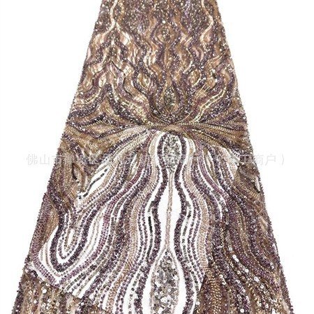Fabricante nuevo estilo francés Europa y América tela bordada de perlas Gaoding cena de ropa de mujer falda tela comercio exterior transfronterizo al por mayor image 5