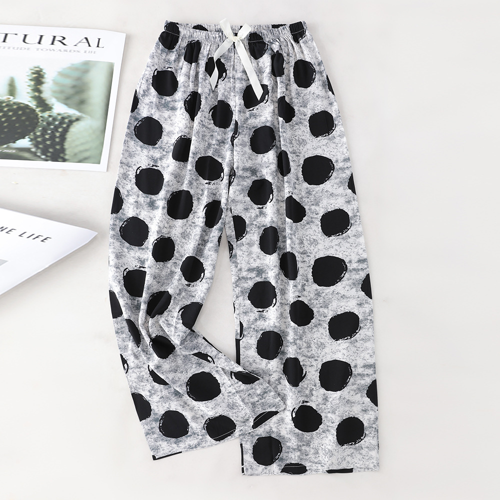 Pantalones de pijama de algodón de verano sueltos para mujeres embarazadas pantalones de piernas anchas colgantes sensación de nueve pantalones para el hogar se pueden usar fuera