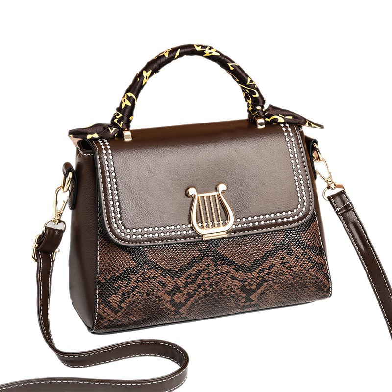 2026 nuevo estilo de lujo ligero bolso cuadrado con patrón de serpiente, bolso de damas, bolso de hombro de estilo exterior, bolso de hombro