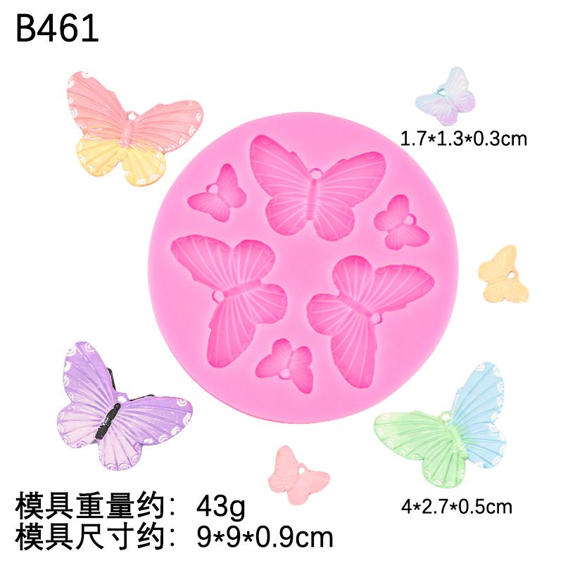 Tamaño mariposa epoxi adornos llaves colgantes decoración molde de silicona diy molde de horneado de chocolate fondant hecho a mano