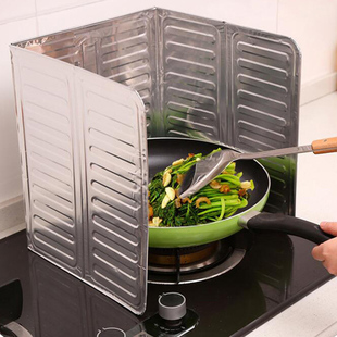 Hg Gas Stove Aluminum Foil Oil Baffle Household Stove Insulation Board Anti-Splash Oil Baffle Kitchen Multi-Functional Cooking Oil Barrier