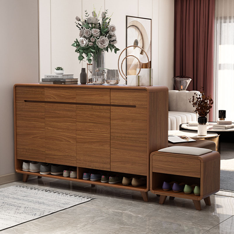 Shoe Cabinet for Home Entrance 2023 New Model Solid Wood Large Capacity Bench Integrated Entryway Light Luxury Foyer Storage Cabinet