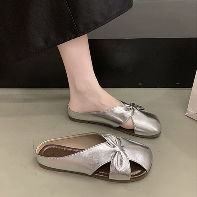 Женские летние сабо и шлепанцы в стиле Baotou, полу-корейский дизайн, новинка 2025 года, мягкая подошва, модные, удобные.