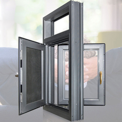 系統窗佛山工廠鋁合金門窗斷橋鋁門窗陽台平開窗隔音抗風玻璃窗