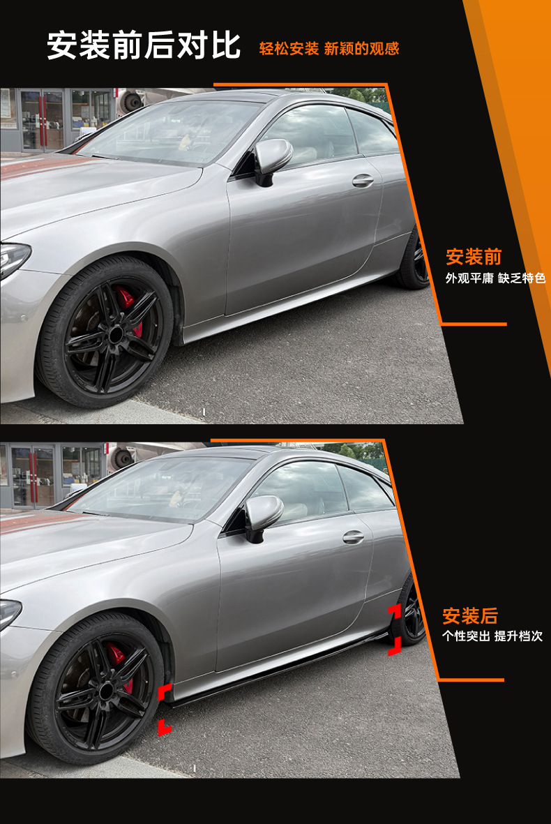 Suitable for Mercedes-Benz E-Class Coupe C238 2016-23 Amg Side Skirt Spoiler Small Body Kit Modification