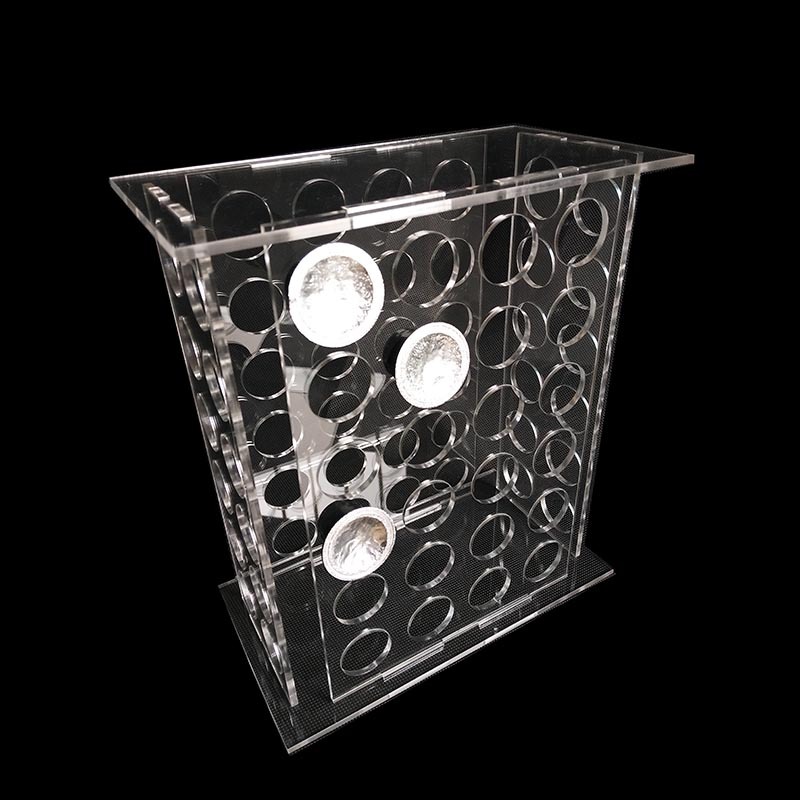 跨境爆款透明亚克力胶囊陈列架可拆卸桌面咖啡360度旋转收纳盒