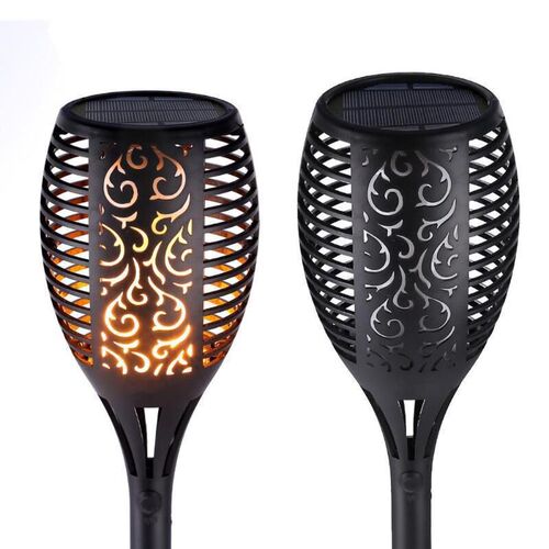 Solar flame lamp outdoor courtyard lawn lamp landscape floodlight garden ground 96LED induction torch lamp