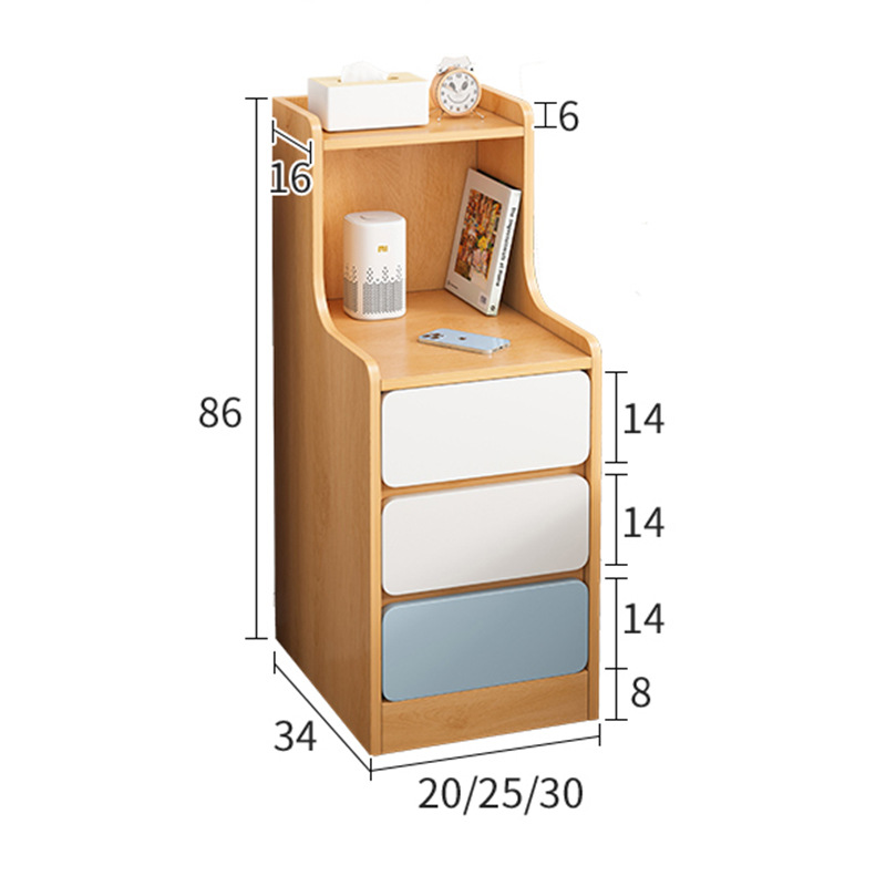 Mesita de noche simple moderno pequeño armario ultra estrecho simple mesita de noche mini armario de almacenamiento rack de almacenamiento para sala de alquiler