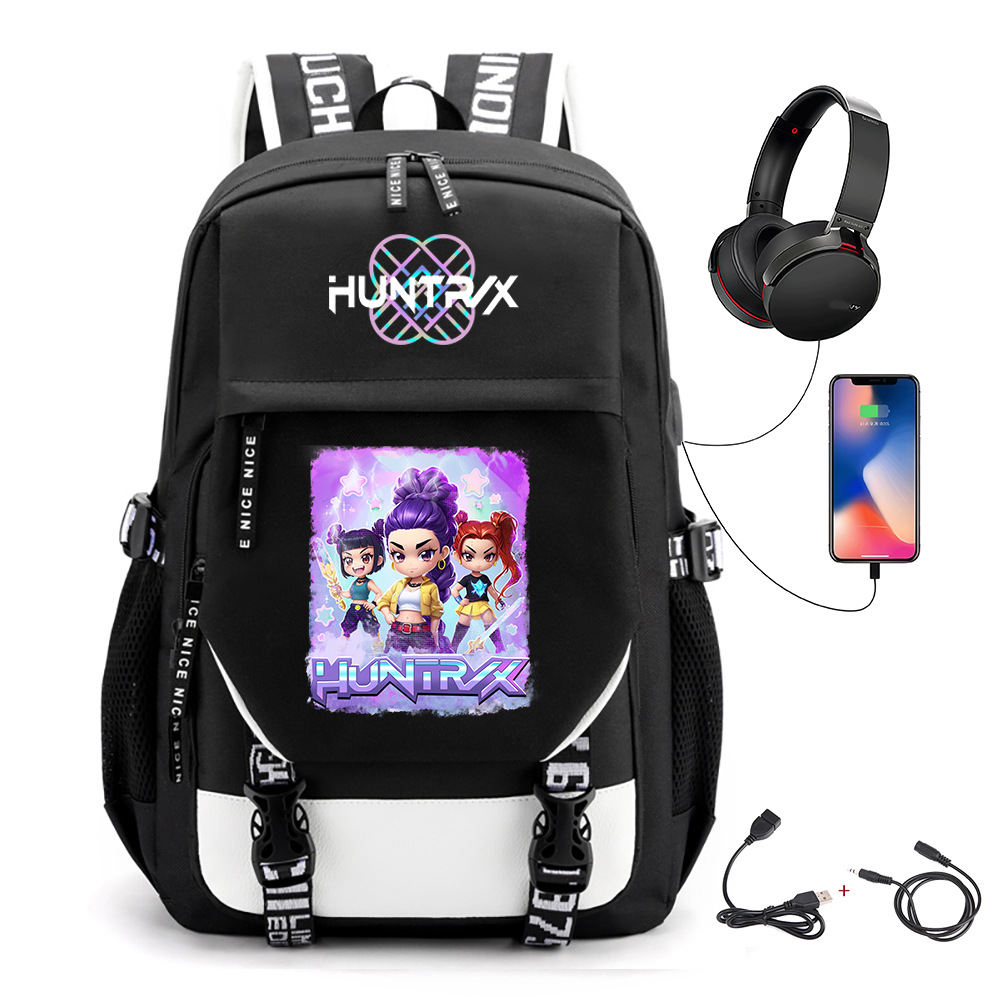Comercio exterior transfronterizo KPOP Caza de brujas película impresión perimetral mochila mochila escolar mochila USB